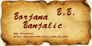 Borjana Banjalić vizit kartica